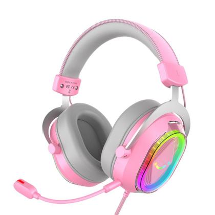 Imagem de Headset Gamer Fifine AmpliGame H13, 7.1 Surround, Microfone Removível, RGB, para PC/PS5/Xbox, Rosa - H13P