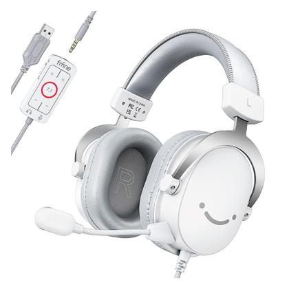Imagem de Headset Gamer Fifine H9, Som Surround 7.1, USB, Console e PC, Branco - H9W