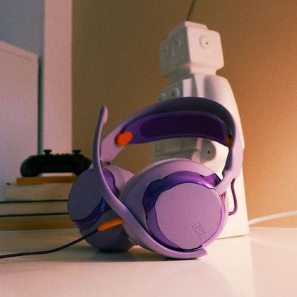 Imagem de Headset Gamer fone de Ouvido JBL Quantum 250 Violeta com Microfone Destacável Som Surround Compatível PC PS Xbox