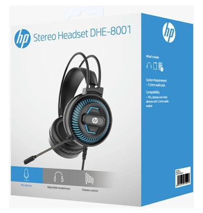 Imagem de Headset Gamer Hp Conexão P2 Blue Light Dhe-8001 Preto