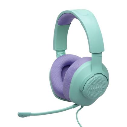Imagem de Headset Gamer JBL Quantum 100 M2 Ciano com Fio P2, Som QuantumSound e Microfone Removível