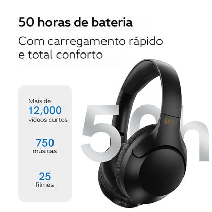 Imagem de Headset Gamer Qcy H2 Bluetooth 5.3 Multiponto Onear 3d 60h Cor Preto
