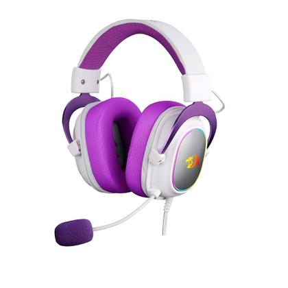 Imagem de Headset Gamer Redragon Zeus X RGB, Surround 7.1, Driver de 53mm, USB, Microfone com Redução de Ruído, Branco com Roxo - H510WP-RGB