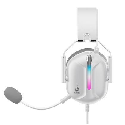 Imagem de Headset Gamer Rise Mode G1 Special Edition White, Driver 50mm, Led Rainbow, USB e P3 3.5mm, Branco - RM-HS-G1SE-W
