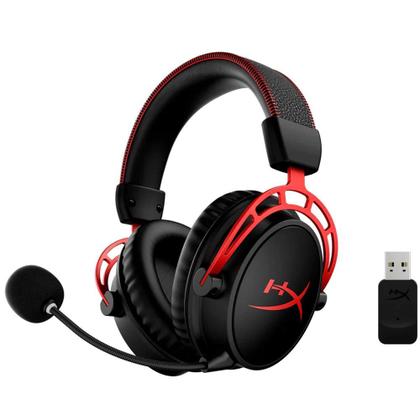 Imagem de Headset Gamer Sem fio HyperX Cloud Alpha, Som Surround 7.1, Drivers 50mm, USB, 300 horas de Bateria, Preto e Vermelho - 4P5D4AA