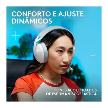 Imagem de Headset Gamer Sem Fio Logitech G321 LIGHTSPEED, Bluetooth, Compatível com PC, PS4, PS5 e Nintendo Switch, Branco - 981-001568