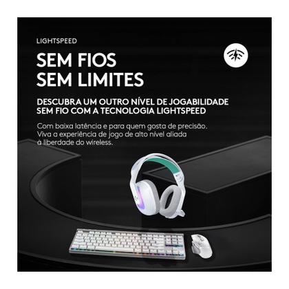 Imagem de Headset Gamer Sem Fio Logitech G321 LIGHTSPEED, Bluetooth, Compatível com PC, PS4, PS5 e Nintendo Switch, Branco - 981-001568