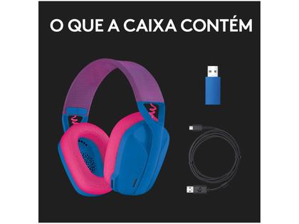 Imagem de Headset Gamer Sem Fio Logitech G435, Lightspeed e Bluetooth, Dolby Atmos, USB, PC, PS4, PS5, Mobile, Drivers 40mm, Azul - 981-001061