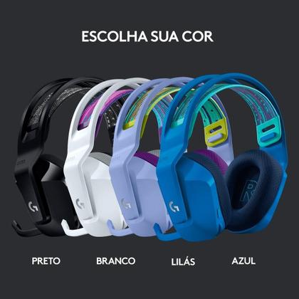 Imagem de Headset Gamer Sem Fio Logitech G733 7.1 Dolby Surround RGB LIGHTSYNC, Blue VOICE para PC e PlayStation, Branco - 981-000882