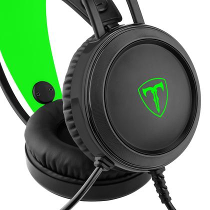 Imagem de Headset Gamer T-Dagger Ural LED Verde Driver 40mm Preto e Verde - T-RGH202