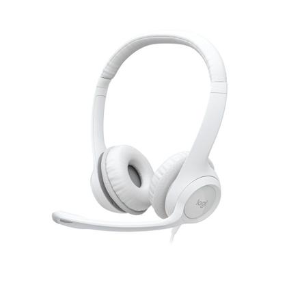 Imagem de Headset Logitech H390, USB, com Almofadas, Controles de Áudio Integrado, Microfone com Redução de Ruído, Branco - 981-001285