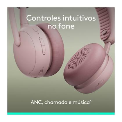 Imagem de Headset Sem Fio Logitech Zone Wireless 2 ES com Microfone Flip-to-mute, Cancelamento de ruído, Conexão Bluetooth, Rosa - 981-001597