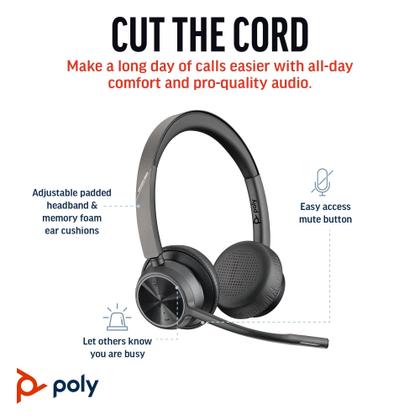 Imagem de Headset sem fio POLY Voyager 4320 UC com cancelamento de ruído