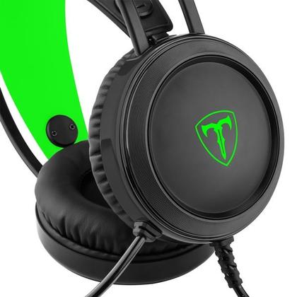 Imagem de Headset T-Dagger Ural Preto/Verde Com Led Verde T-Rgh202
