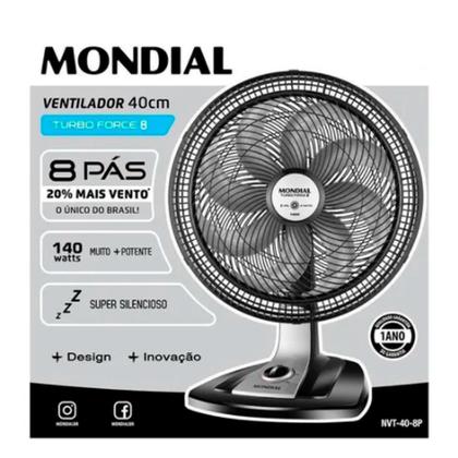 Imagem de Hélice Original Mondial Maxi Power 8 Pás 40cm Preta