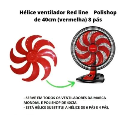 Imagem de Hélice Original Para Mondial 40cm 8 Pas Vermelha