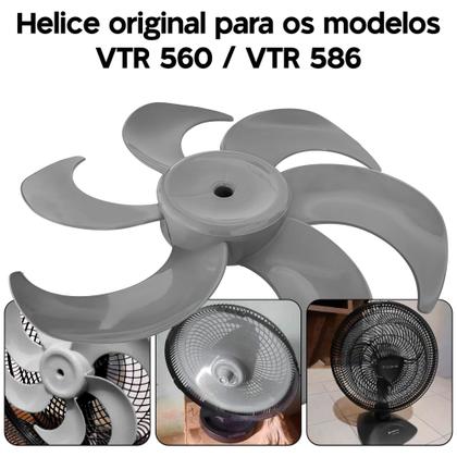 Imagem de Hélice para Ventilador Cadence 30 cm 6 Pás VTR-560 VTR-586 Azul, Preto ou Cinza