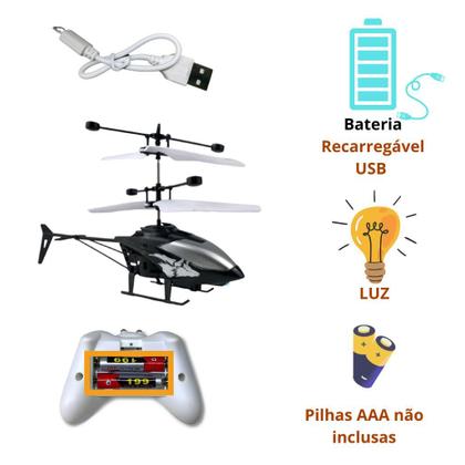 Imagem de Helicóptero Controle Remoto e Sensor de Mão USB Recarregável