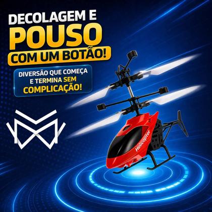Imagem de Helicóptero Controle Remoto Infantil com Sensor de Mão Recarregável USB