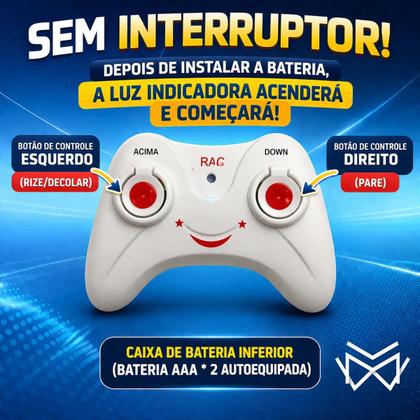 Imagem de Helicóptero Controle Remoto Infantil com Sensor de Mão Recarregável USB
