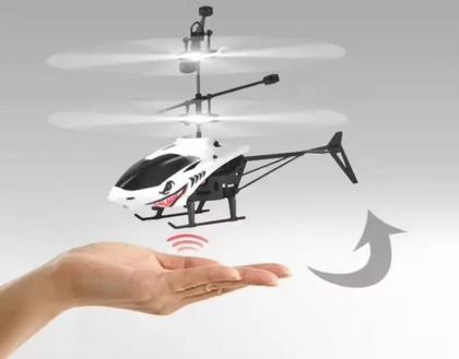 Imagem de Helicóptero de Brinquedo Recarregável Com Controle Remoto Sensor Indução