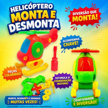 Imagem de Helicóptero de Montar e Desmontar c/ Chave Infantil Kit C/2