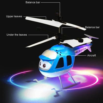 Imagem de Helicóptero Infantil C/ Sensor Luz Mini Drone C/ Controle