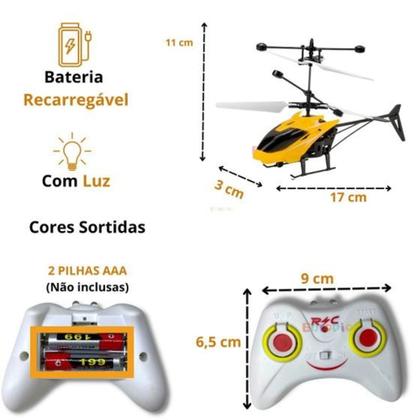 Imagem de Helicóptero Infantil C/ Sensor Luz Mini Drone Recarregável