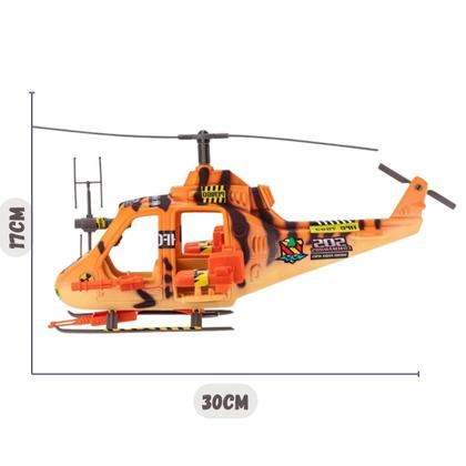 Imagem de Helicóptero Laranja Commandos com 1 Figura  Gulliver