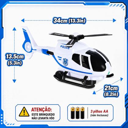 Imagem de Helicóptero Musical Anda com Luzes e Sons e Bate e Volta de Controle Remoto