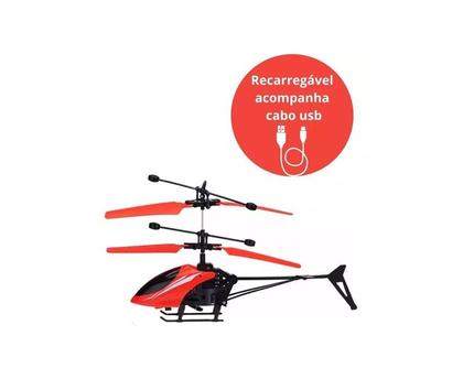 Imagem de Helicóptero Sensor Mão Indução Bateria Recarregável Voa Verdade
