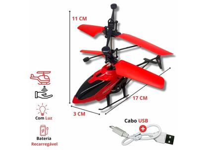 Imagem de Helicóptero Sensor Mão Indução Bateria Recarregável Voa Verdade