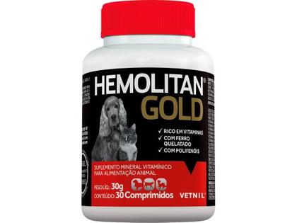 Imagem de Hemolitan Gold 30 Comprimidos - Vetnil