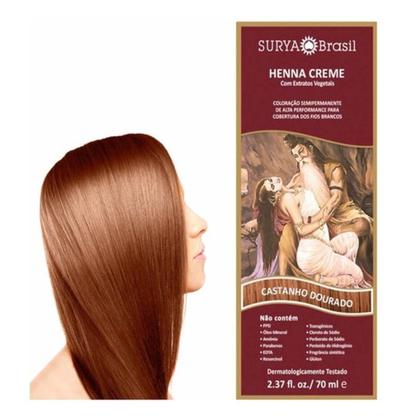 Imagem de Henna Creme Surya Brasil Creme Tom Castanho Dourado 70ml