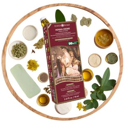Imagem de Henna em Creme Natural Louro Acinzentado Surya Brasil 70ml Coloração Vegana Sem Amônia