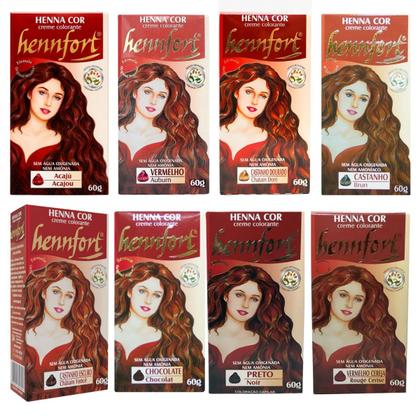 Imagem de Henna HennFort Creme Colorante 60g Vegano Cor:CASTANHO