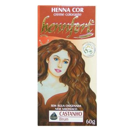 Imagem de Henna HennFort Creme Colorante 60g Vegano Cor:CASTANHO