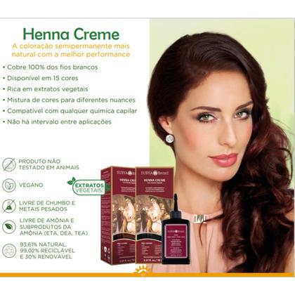 Imagem de Henna Indiana Natural Creme Para Os Cabelos Surya Cores