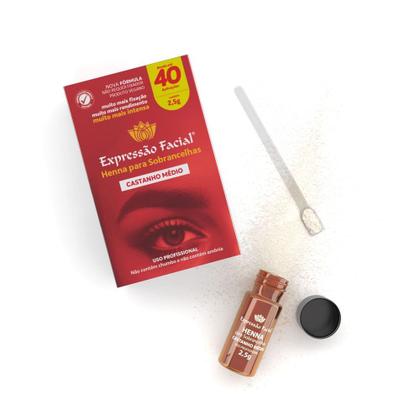 Imagem de Henna Para Sobrancelha Castanho Médio Expressão Facial 2,5g
