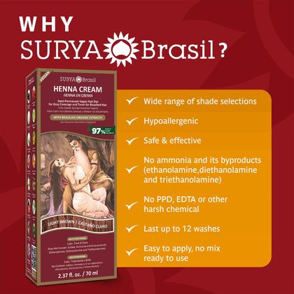 Imagem de Henna Surya Brasil Cream Castanho Claro - Tratamento de Cor para Cabelo