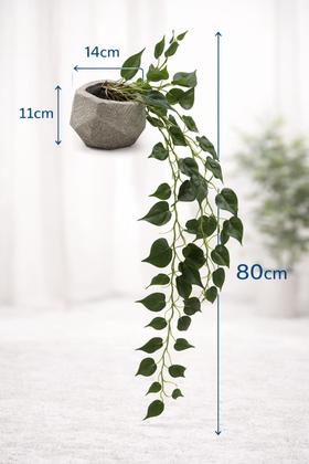Imagem de Hera Jiboia Planta Artificial Pendente Com Vaso Moderno para casa e escritório decoração pronta sala aparador