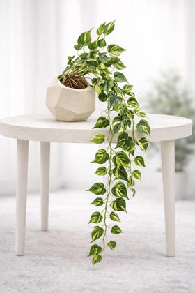 Imagem de Hera Jiboia Planta Artificial Pendente Com Vaso Moderno para casa e escritório decoração pronta sala aparador
