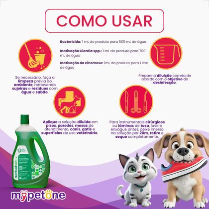 Imagem de Herbalvet Desinfetante Ourofino 1l Kit Com 2 Unidades