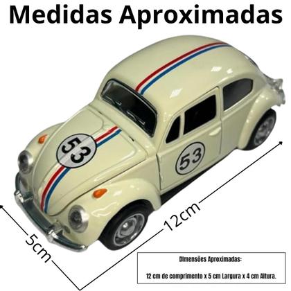 Imagem de Herbie 53 Colecionável Carrinho Miniatura De Ferro Fusca A Fricção Fusquinha 12cm