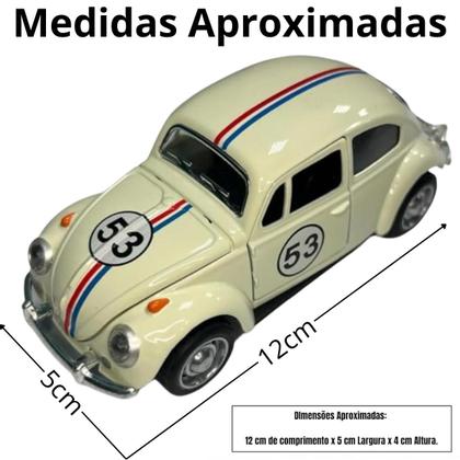 Imagem de Herbie 53 Colecionável Carrinho Miniatura De Ferro Fusca A Fricção Fusquinha 12cm
