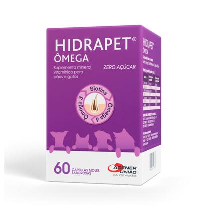 Imagem de Hidrapet Ômega Agener 60 Cápsulas Cães Gatos  Pele e Pelagem Saudável Zero Açúcar