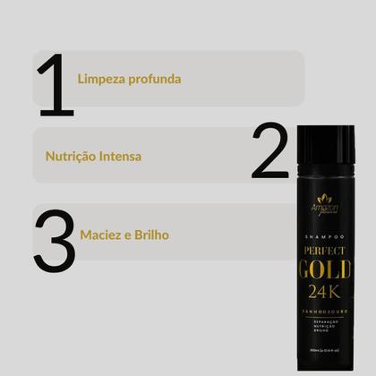 Imagem de Hidratação alto impacto amazon flowers terapia diaria nutrição limpeza perfect gold 24 k