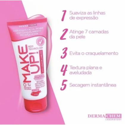 Imagem de Hidratante facial + primer dermachem 100g  anticraquelamento  pré-maquiagem