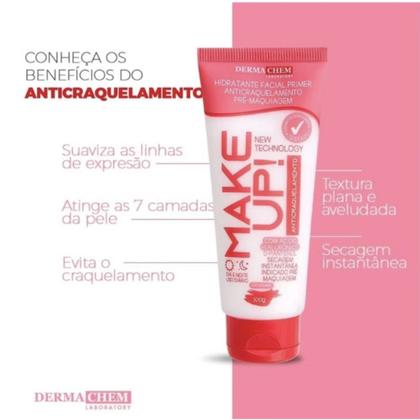 Imagem de Hidratante facial + primer dermachem 100g  anticraquelamento  pré-maquiagem