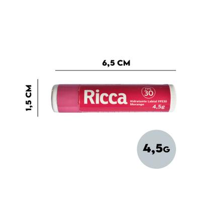 Imagem de Hidratante Labial 4,5g Morango Protetor Solar FPS 30 Ricca